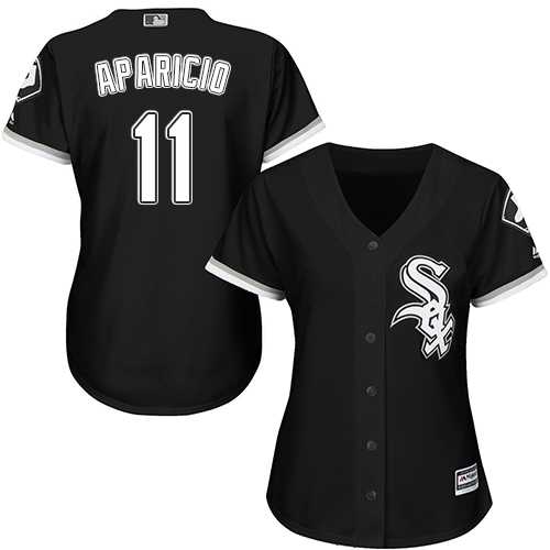 Women's Chicago White Sox #11 Luis Aparicio Black Alternate Stitched MLB Jersey