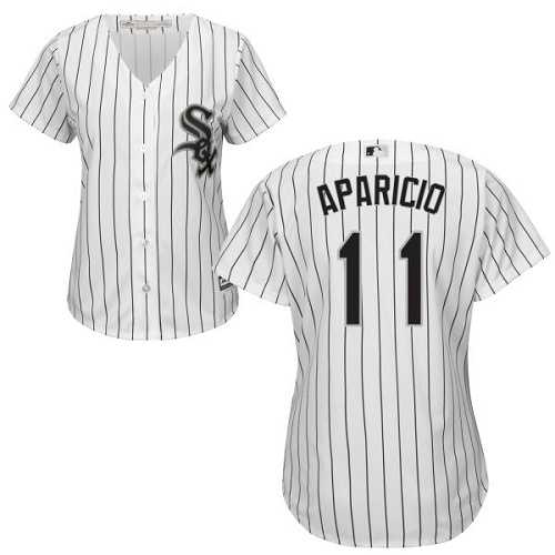 Women's Chicago White Sox #11 Luis Aparicio White(Black Strip) Home Stitched MLB Jersey