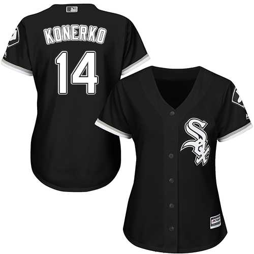 Women's Chicago White Sox #14 Paul Konerko Black Alternate Stitched MLB Jersey