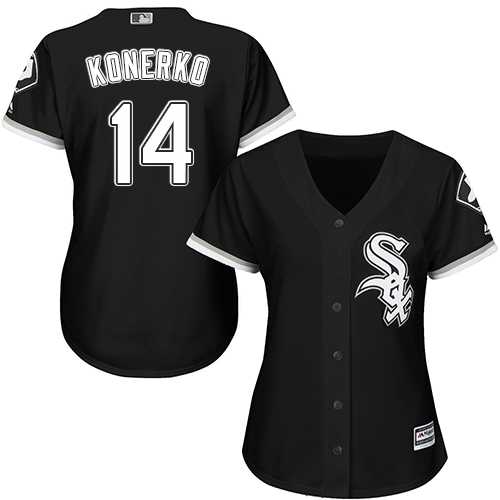 Women's Chicago White Sox #14 Paul Konerko Black Alternate Stitched MLB Jersey Women's Chicago White Sox #14 Paul Konerko Black Alternate Stitched MLB Jersey