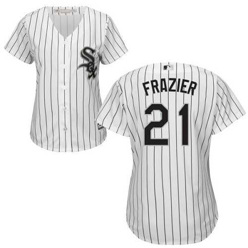 Women's Chicago White Sox #21 Todd Frazier White(Black Strip) Home Stitched MLB Jersey