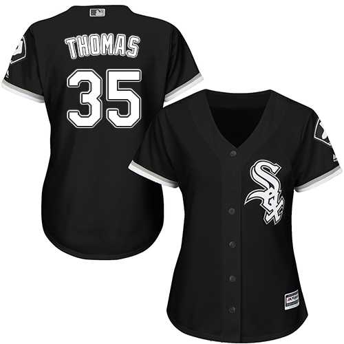 Women's Chicago White Sox #35 Frank Thomas Black Alternate Stitched MLB Jersey Women's Chicago White Sox #35 Frank Thomas Black Alternate Stitched MLB Jersey