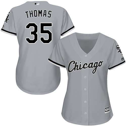Women's Chicago White Sox #35 Frank Thomas Grey Road Stitched MLB Jersey