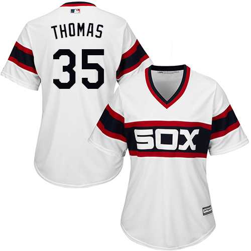 Women's Chicago White Sox #35 Frank Thomas White Alternate Home Stitched MLB Jersey