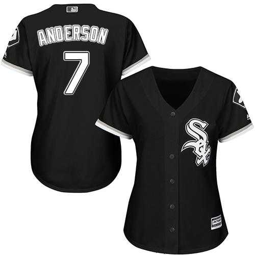 Women's Chicago White Sox #7 Tim Anderson Black Alternate Stitched MLB Jersey