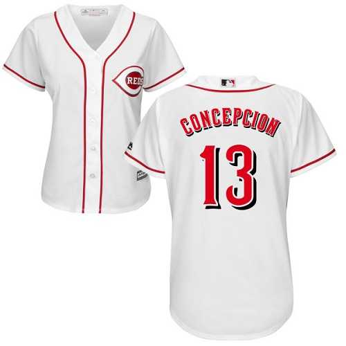 Women's Cincinnati Reds #13 Dave Concepcion White Home Stitched MLB Jersey