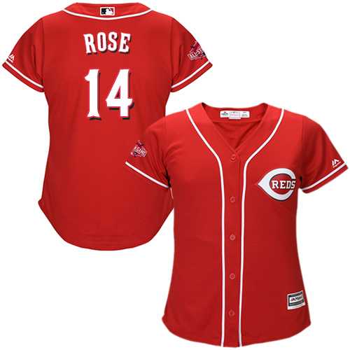 Women's Cincinnati Reds #14 Pete Rose Red Alternate Stitched MLB Jersey
