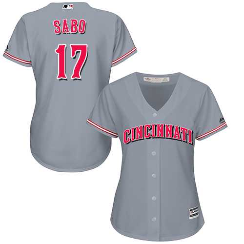 Women's Cincinnati Reds #17 Chris Sabo Grey Road Stitched MLB Jersey