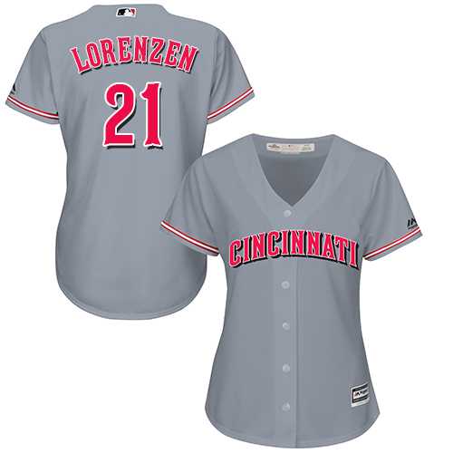 Women's Cincinnati Reds #21 Michael Lorenzen Grey Road Stitched MLB Jersey Women's Cincinnati Reds #21 Michael Lorenzen Grey Road Stitched MLB Jersey