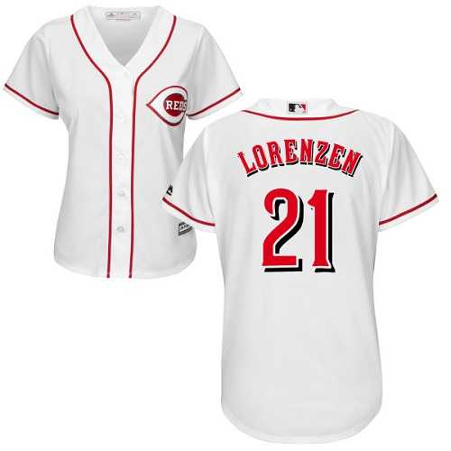 Women's Cincinnati Reds #21 Michael Lorenzen White Home Stitched MLB Jersey