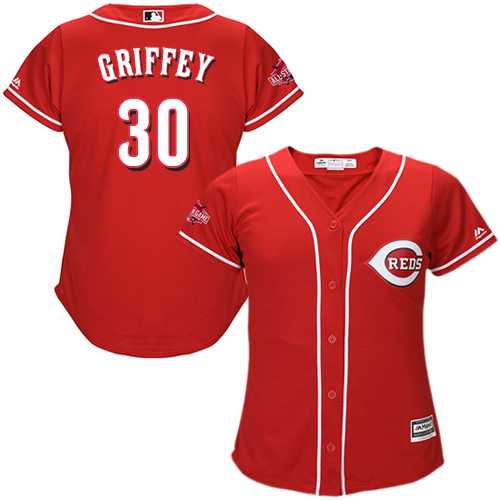 Women's Cincinnati Reds #30 Ken Griffey Red Alternate Stitched MLB Jersey Women's Cincinnati Reds #30 Ken Griffey Red Alternate Stitched MLB Jersey