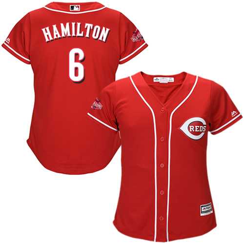 Women's Cincinnati Reds #6 Billy Hamilton Red Alternate Stitched MLB Jersey