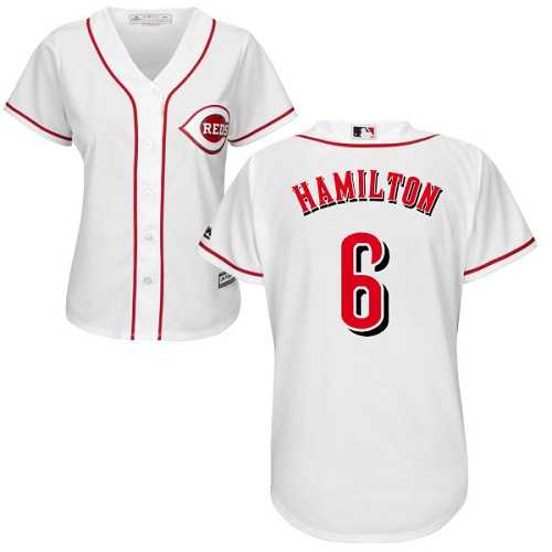 Women's Cincinnati Reds #6 Billy Hamilton White Home Stitched MLB Jersey