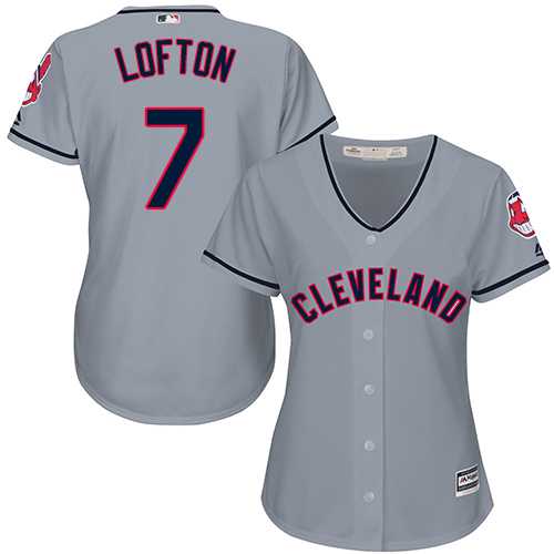 Women's Cleveland Indians #7 Kenny Lofton Grey Road Stitched MLB Jersey