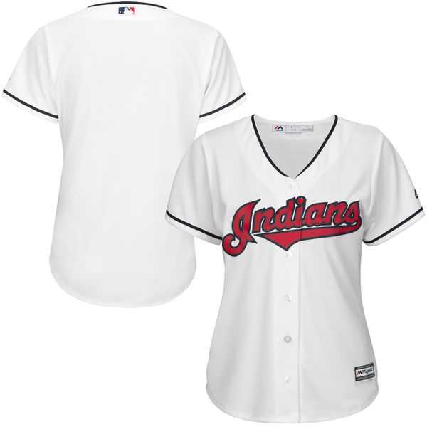 Women's Cleveland Indians Majestic White Home Cool Base Jersey