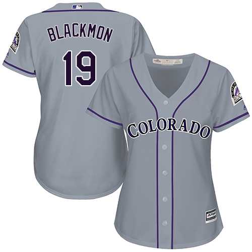 Women's Colorado Rockies #19 Charlie Blackmon Grey RoadStitched MLB Jersey