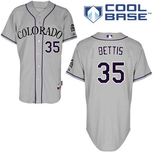 Women's Colorado Rockies #35 Chad Bettis Grey Road Stitched MLB Jersey