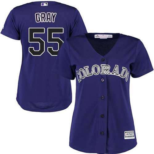 Women's Colorado Rockies #55 Jon Gray Purple Alternate Stitched MLB Jersey