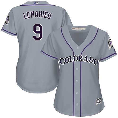 Women's Colorado Rockies #9 DJ LeMahieu Grey Road Stitched MLB Jersey