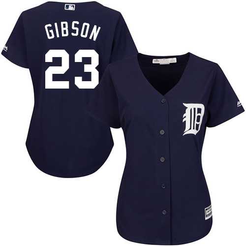 Women's Detroit Tigers #23 Kirk Gibson Navy Blue Alternate Stitched MLB Jersey