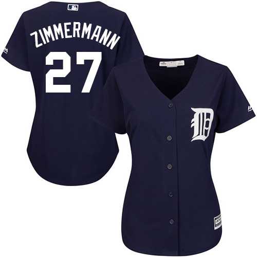 Women's Detroit Tigers #27 Jordan Zimmermann Navy Blue Alternate Stitched MLB Jersey