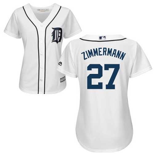 Women's Detroit Tigers #27 Jordan Zimmermann White Home Stitched MLB Jersey