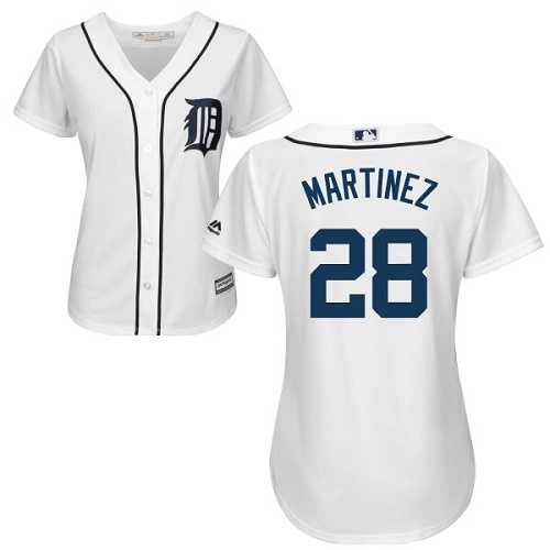 Women's Detroit Tigers #28 J. D. Martinez White Home Stitched MLB Jersey