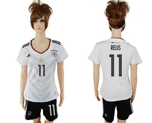 Women's Germany #11 Reus White Home Soccer Country Jersey