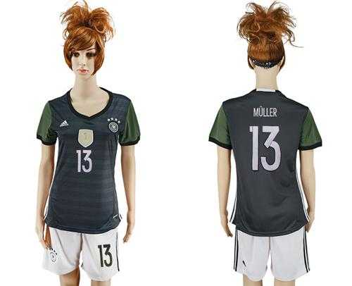 Women's Germany #13 Muller Away Soccer Country Jersey