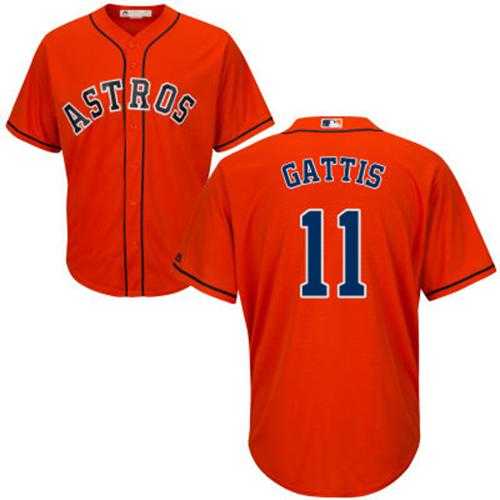Women's Houston Astros #11 Evan Gattis Orange Alternate Stitched MLB Jersey