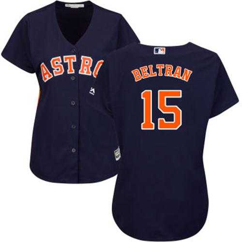 Women's Houston Astros #15 Carlos Beltran Navy Blue Alternate Stitched MLB Jersey