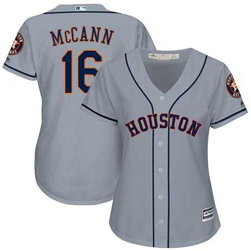 Women's Houston Astros #16 Brian McCann Grey Road Stitched MLB Jersey