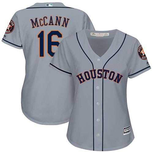 Women's Houston Astros #16 Brian McCann Grey Road Stitched MLB Jersey Women's Houston Astros #16 Brian McCann Grey Road Stitched MLB Jersey