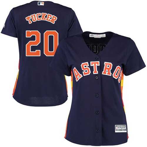 Women's Houston Astros #20 Preston Tucker Navy Blue Alternate Stitched MLB Jersey