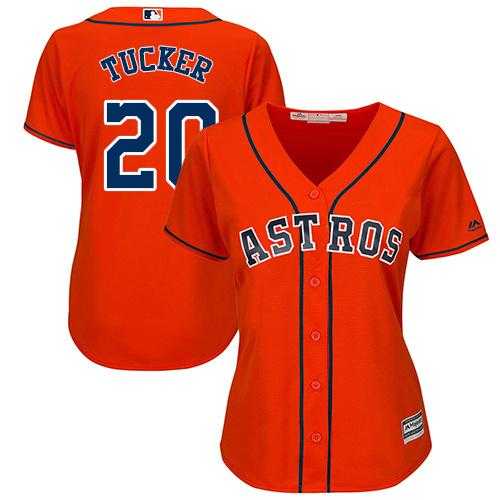 Women's Houston Astros #20 Preston Tucker Orange Alternate Stitched MLB Jersey