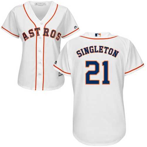 Women's Houston Astros #21 Jon Singleton White Home Stitched MLB Jersey