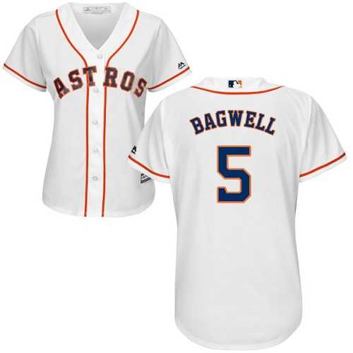 Women's Houston Astros #5 Jeff Bagwell White Home Stitched MLB Jersey