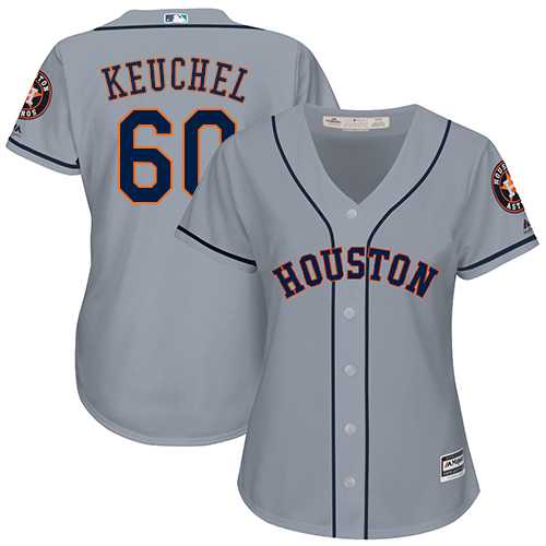 Women's Houston Astros #60 Dallas Keuchel Grey Road Stitched MLB Jersey Women's Houston Astros #60 Dallas Keuchel Grey Road Stitched MLB Jersey