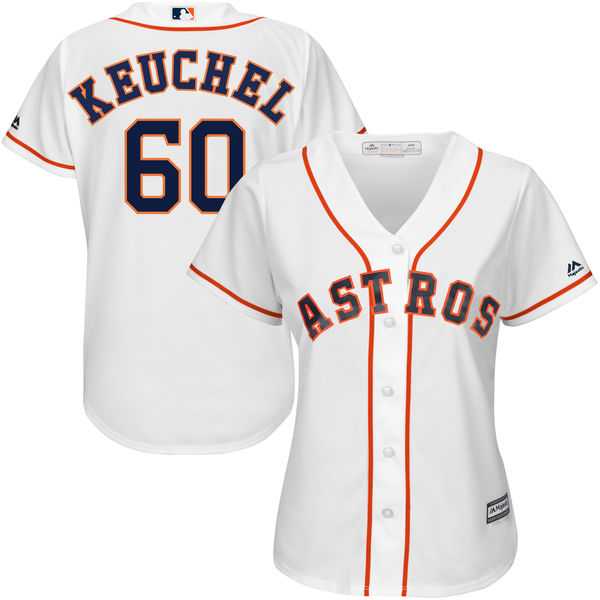 Women's Houston Astros #60 Dallas Keuchel Majestic White Home Cool Base Player Jersey