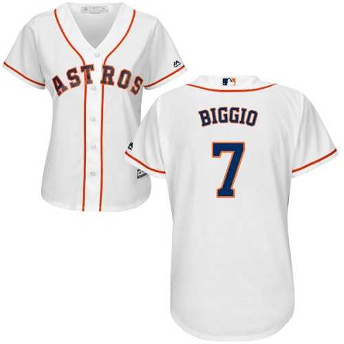 Women's Houston Astros #7 Craig Biggio White Home Stitched MLB Jersey