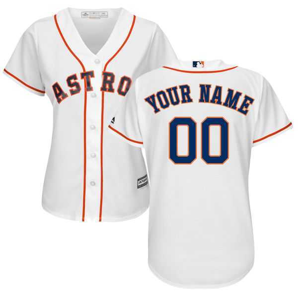 Women's Houston Astros Majestic White Home Cool Base Custom Jersey Women's Houston Astros Majestic White Home Cool Base Custom Jersey