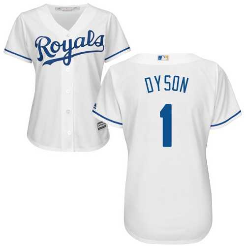 Women's Kansas City Royals #1 Jarrod Dyson White Home Stitched MLB Jersey