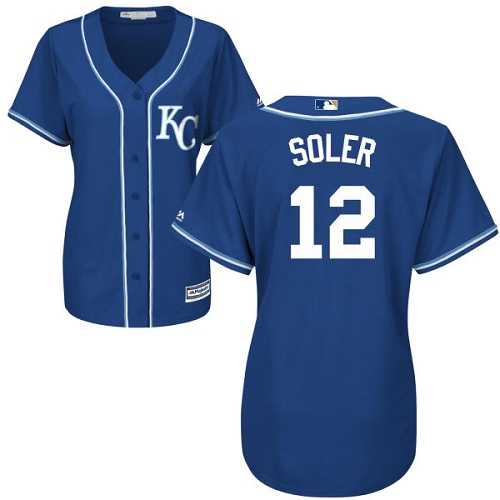 Women's Kansas City Royals #12 Jorge Soler Royal Blue Alternate Stitched MLB Jersey