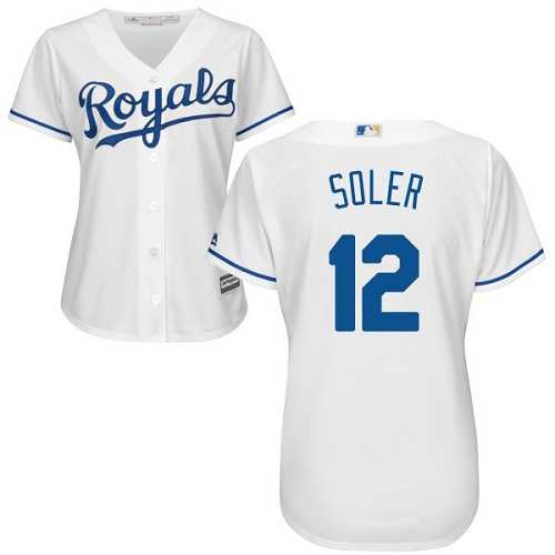 Women's Kansas City Royals #12 Jorge Soler White Home Stitched MLB Jersey