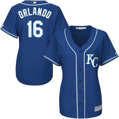 Women's Kansas City Royals #16 Paulo Orlando Royal Blue Alternate Stitched MLB Jersey