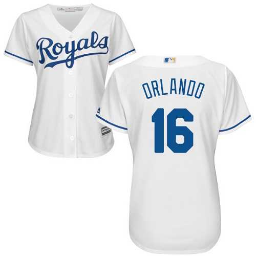Women's Kansas City Royals #16 Paulo Orlando White Home Stitched MLB Jersey Women's Kansas City Royals #16 Paulo Orlando White Home Stitched MLB Jersey