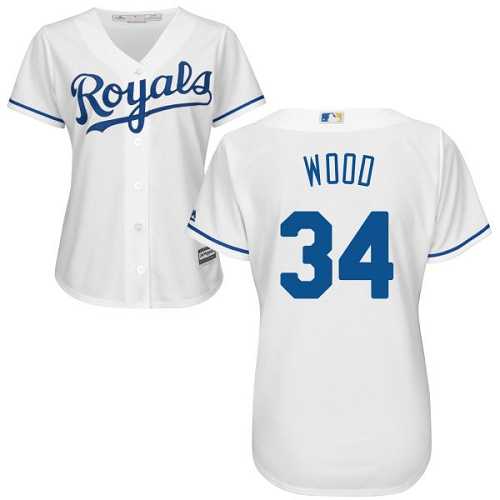 Women's Kansas City Royals #34 Travis Wood White Home Stitched MLB Jersey Women's Kansas City Royals #34 Travis Wood White Home Stitched MLB Jersey