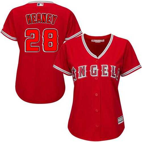 Women's Los Angeles Angels Of Anaheim #28 Andrew Heaney Red Alternate Stitched MLB Jersey