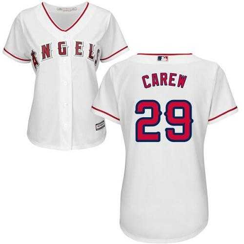 Women's Los Angeles Angels Of Anaheim #29 Rod Carew White Home Stitched MLB Jersey