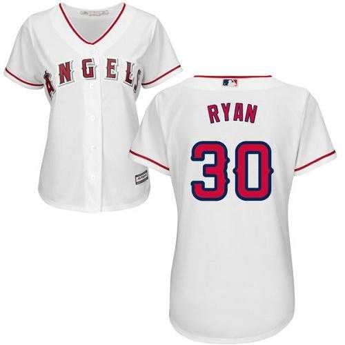 Women's Los Angeles Angels Of Anaheim #30 Nolan Ryan White Home Stitched MLB Jersey Women's Los Angeles Angels Of Anaheim #30 Nolan Ryan White Home Stitched MLB Jersey
